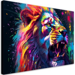 Gario Obraz na plátne Farebný silný lev Rozmery: 60 x 40 cm