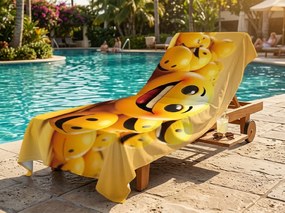 Rýchloschnúca XXL plážová osuška HAPPINO žltá 150 x 210 cm, 100% mikrovlákno