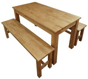 IDEA nábytok Stôl 140x70 + 2 lavice CORONA 2 vosk