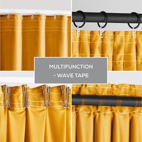Žltý zamatový dimout záves 140x245 cm Pleat – Restilo