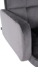 Barová stolička Los Angeles - zamat, biely rám - tmavo šedá