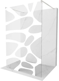 Mexen Kioto, sprchová zástena Walk-In 120 x 200 cm, 8mm číre sklo biely vzor, brúsená oceľ profil, 800-120-002-97-97