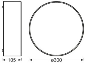 Osram - Stropné svietidlo ORBIS PARIS 1xE27/25W/230V priemer 30 cm čierne
