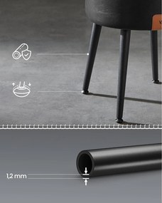 EKHO taburetka, odkladací stolík s úložným priestorom, syntetická koža, čierna