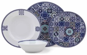 24-dielna jedálenská súprava, modrá, porcelán