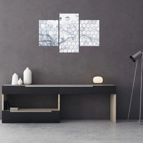 Obraz - Mramorované hexagóny (90x60 cm)