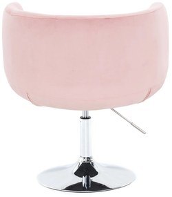 LuxuryForm DESIGN Kreslo MONTANA VELUR na striebornom tanieri - ružové