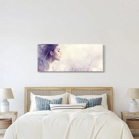 Obraz ženy s levanduľami (120x50 cm)