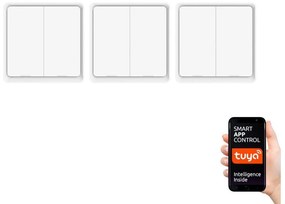Immax NEO 07507C - SADA 3x Vypínač 2-tlačidlový SMART 3xCR2430 Zigbee 3.0 Tuya