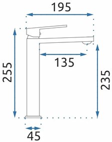 Rea Luppo, vysoká umývadlová batéria, čierna matná, REA-B9637