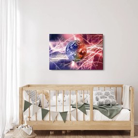 Obraz - Zemeguľa pod prúdom (90x60 cm)