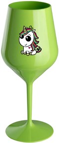 DUHOVÝ JEDNOROŽEC - zelený nerozbitný pohár na víno 470 ml