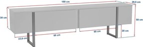 TV stolík v dekore borovice v prírodnej farbe 180x50x29,5 cm Serenity – Kalune Design