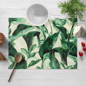 Biante Zamatové prestieranie na stôl Tamara TMR-028 Veľké zelené listy 30x40 cm