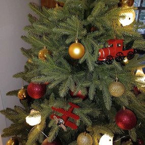 DECOLED Kovová lokomotíva, 15,2 x 4,5 x 8,2 cm, červená