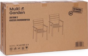 MultiGarden Sada 2 záhradných stoličiek HDPE oceľ - biela MultiGarden