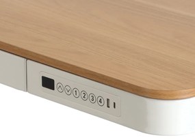 Výškovo nastaviteľný stôl OfficeTech 3, 120 x 60 cm, biela / dub