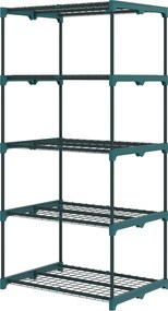 Outsunny 5-poschodový oceľový stojan na rastliny – do interiéru aj exteriéru, tmavozelený, 67 × 49 × 138 cm | Aosom
