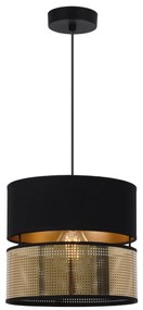 Závesné svietidlo Asti2, 1x PVC/čierne textilné tienidlo, (fi 20cm), g, b
