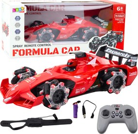 LEAN Toys Športové auto, pretekárske auto, diaľkovo ovládané RC, efekt dymu, 2,4 GHz, červené