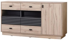 Komoda Allmo AL8 dub estana svetlý/antracit