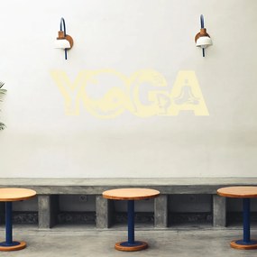 Veselá Stena Samolepka Joga Farba: červená, Veľkosť: 60 x 18 cm