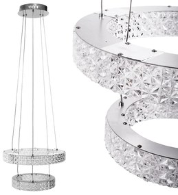 Toolight Toolight, LED krištáľové stropné svietidlo 40cm, 36W, 4000K, 3500 lm, MS006-CP, chrómová, OSW-09616