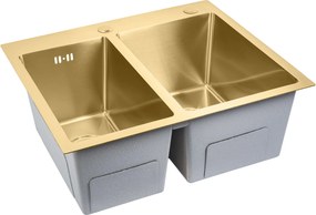 Rea Toby, 1.5-komorový nerezový drez 560x480x210 mm, zlatá matná, ZLE-06415