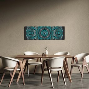 Obraz ornamentálne abstrakcie (s hodinami) (90x30 cm)