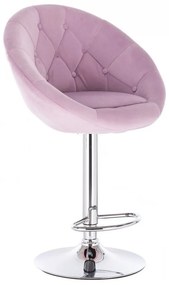 LuxuryForm Barová stolička VERA VELUR na striebornom tanieri - levanduľa