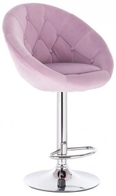 LuxuryForm DESIGN Barová stolička VERA VELUR na striebornom tanieri - levanduľa