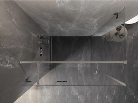 Mexen Lunar T, výklopný ľavý sprchový kút 125 x 110 cm, 8mm číre sklo, oceľový profil, 834T-125-110-97-00-L
