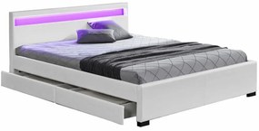 Manželská posteľ 160 cm Clariona (biela) (s roštom a LED osvetlením). Vlastná spoľahlivá doprava až k Vám domov. 1034621