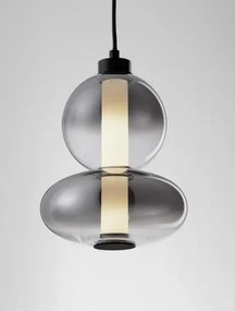 LED stmievateľný čierno-šedý moderný luster Bally