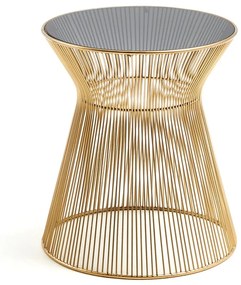 Odkladací stolík v zlatej farbe Kave Home Jolene, výška 40 cm