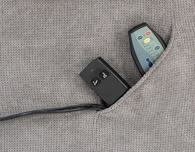 Masážne kreslo s polohovaním Legacy, šedá látka