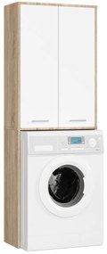Kúpeľňová skrinka nad práčku Fin 2D dub sonoma/biela