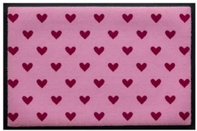 Srdiečkový vzor- premium rohožka - ružové srdcia (Vyberte veľkosť: 60*40 cm)