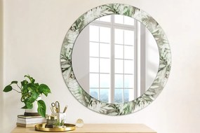Okrúhle ozdobné zrkadlo Listy akvarelu fi 70 cm