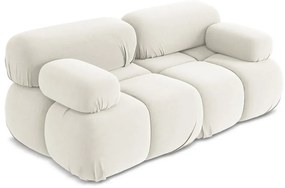 Biela zamatová pohovka 190 cm Lokua – Makamii