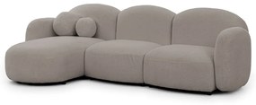 Sivá rohová pohovka z textílie buklé (ľavý roh/s leňoškou) Orbit – Ropez