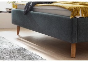 Zelená/modrá čalúnená dvojlôžková posteľ s úložným priestorom s roštom 180x200 cm Frieda – Meise Möbel