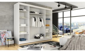 Veľká šatníková skriňa ASTON I dub sonoma/biela šírka 250 cm