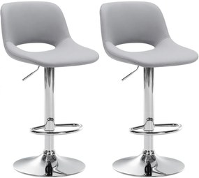 Design-Shop 2x Barová stolička Camden - koženka, chróm rám - Sivá