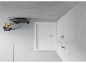 Mexen SLIM - Obdĺžniková sprchová vanička 140x90x5cm + chrómový sifón, biela, 40109014