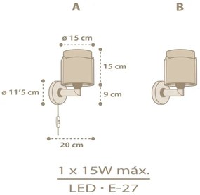 Dalber 76879 - Detské nástenné svietidlo BABY CHICK 1xE27/15W/230V