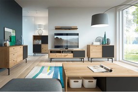 TV stolík Forso FRTV151 - dub artisan / čierna