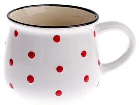 Keramický hrnček Dots 230 ml, biela, 230 ml