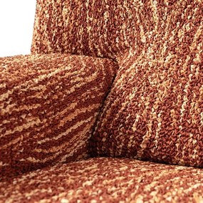 Bielastické poťahy UNIVERSO NOVÉ žíhané tehlové sedačka s otomanom vľavo (š. 170 - 300 cm)