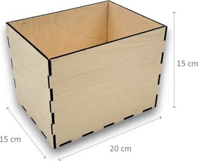 usporadejto.cz Drevený organizér do vysokého šuplíka,  VASKY - M (20 x 15 x 15 cm)
